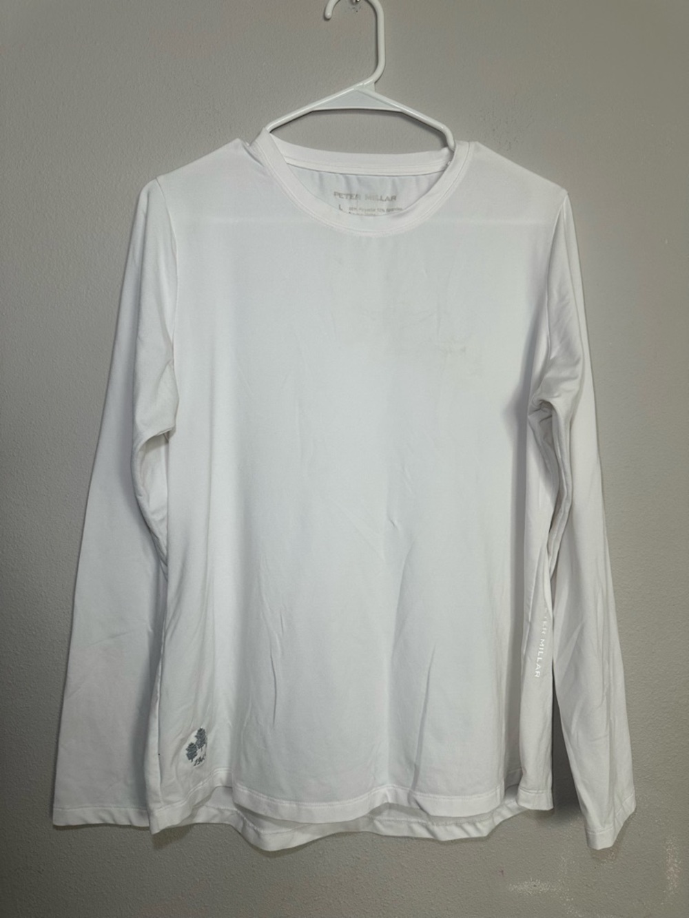 Peter Millar White Long-Sleeve Performance Tee